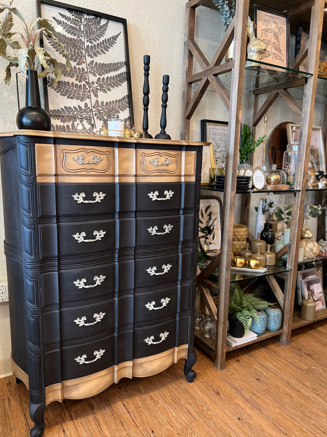 Vintage Provincial Dresser Painted with Annie Sloan Athenian Black