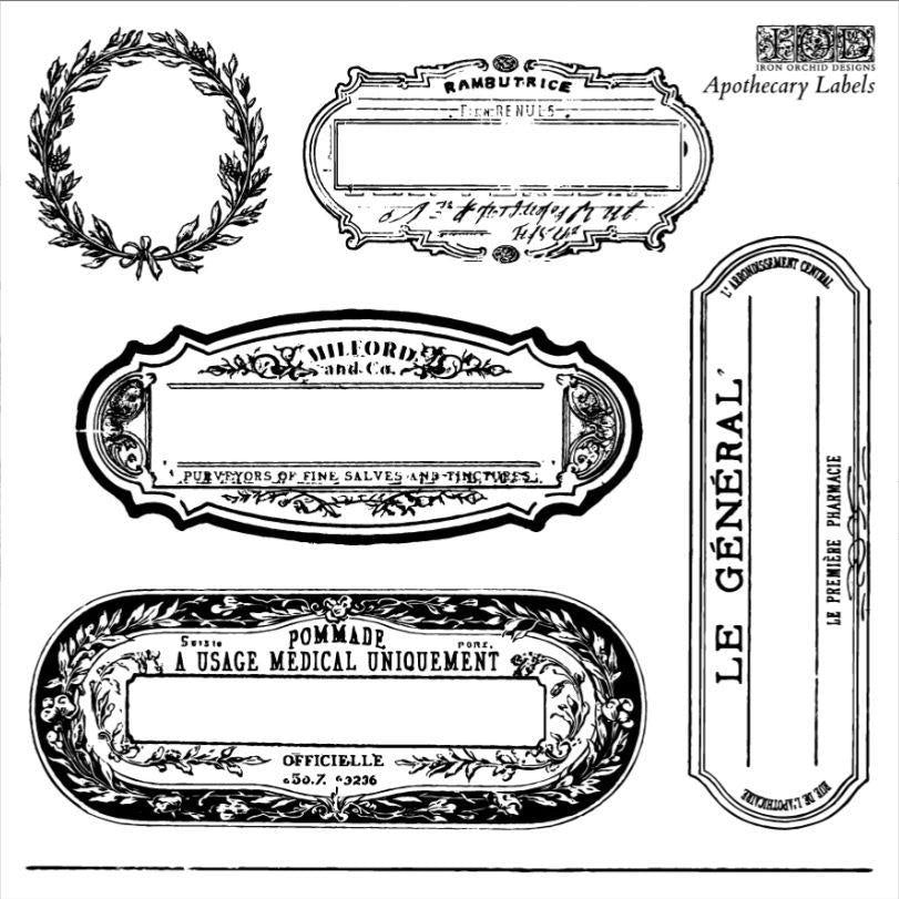 The Owl Box APOTHECARY LABELS 6X6 IOD STAMP™