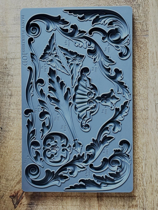 The Owl Box DAINTY FLOURISHES 6×10 DECOR MOULDS